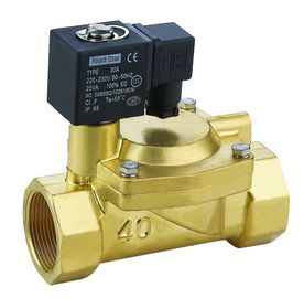 Fluid Low Power Solenoid Valve , Pressure Solenoid Valve Brass Low Voltage